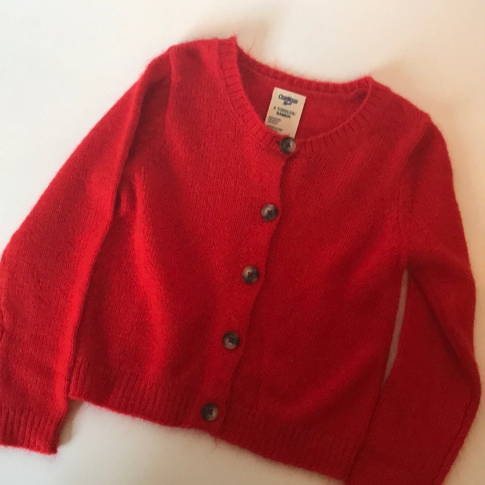 Girls red cardigan